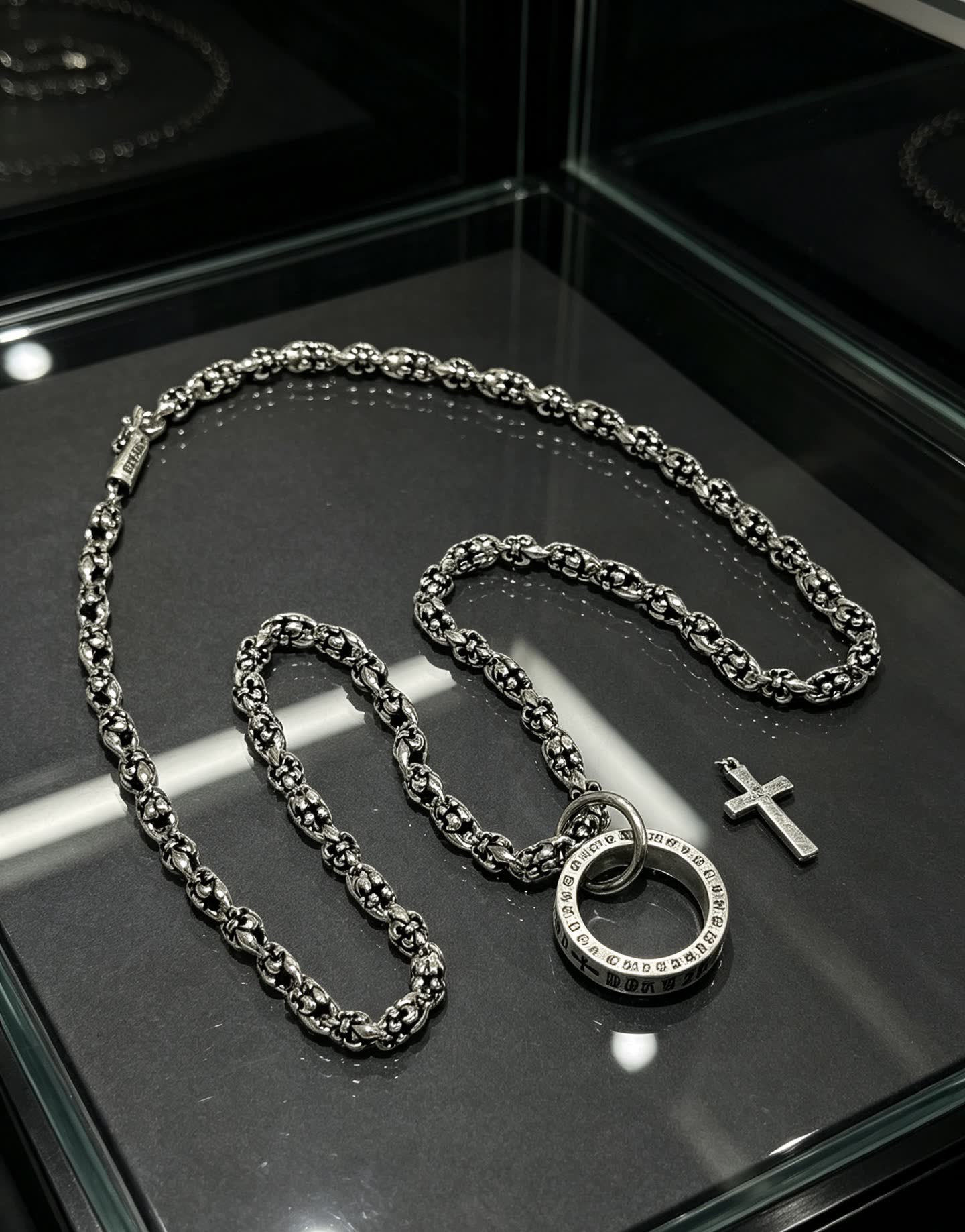 Chrome Hearts Sterling Silver Fleur-de-lis Chain Necklace
